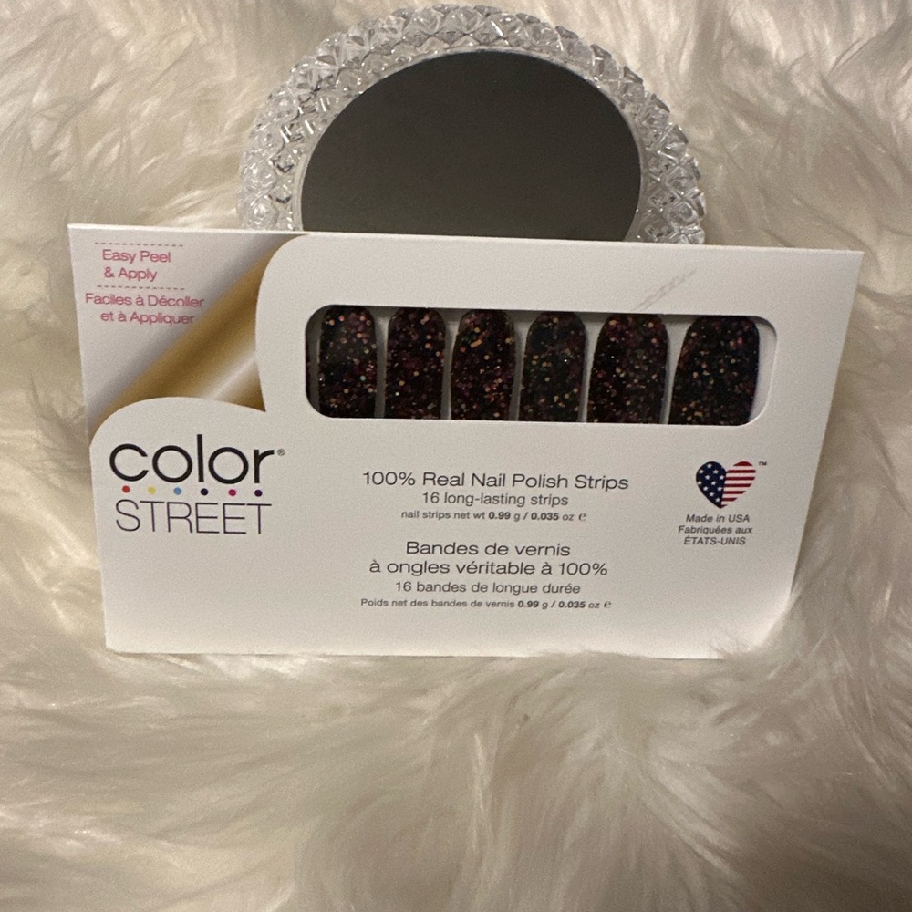 Color Street Fiesta & Siesta- Black with Multicolor Glitter Press-On Nails - Picture 4 of 17